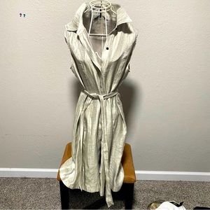 White House Black Market Button-Up Gold Dress